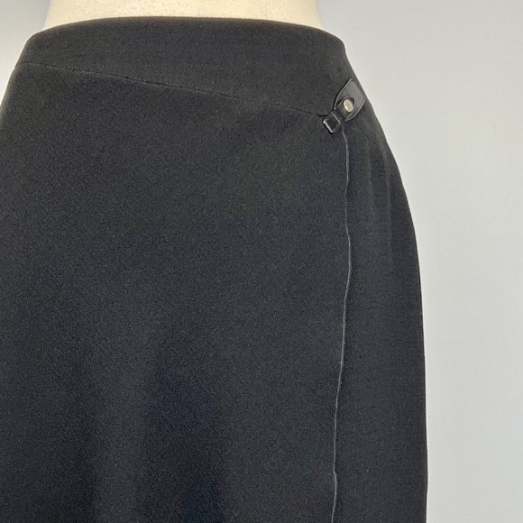 Marisa Minicucci Womens Faux Wrap Pencil Skirt Black Knee Length size 12 - Picture 4 of 8